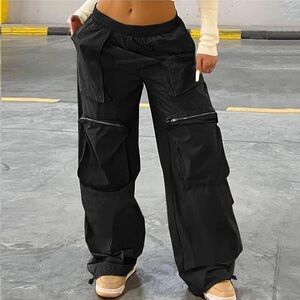 Fashion Nova Black Utility Joggers